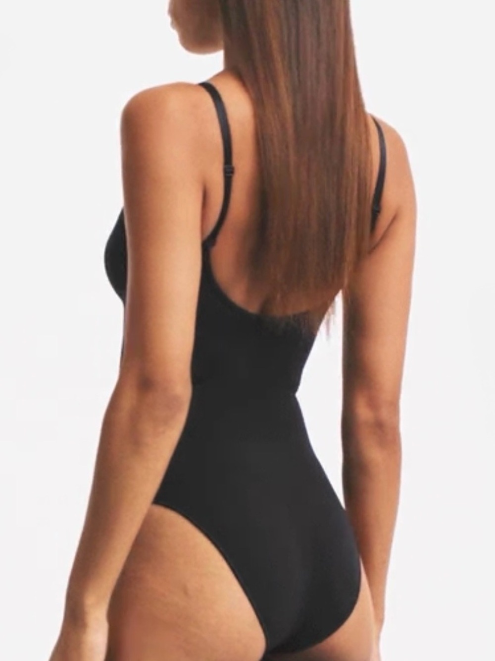 SKIMS Black Seamless V-Neck Bodysuit Shapewear - Picture 8 of 9